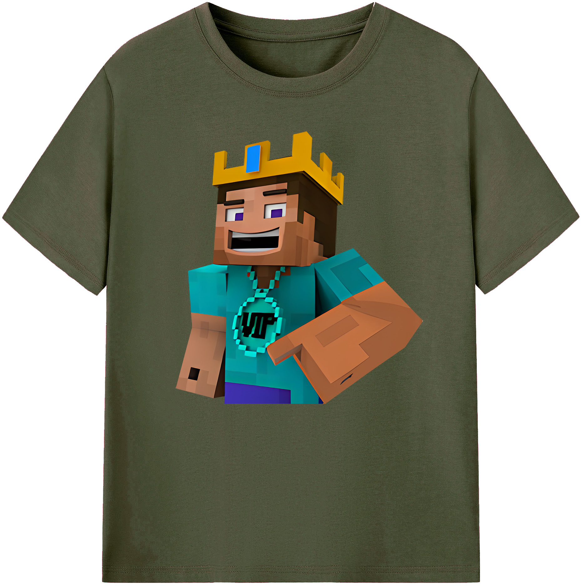 （画像用） マインクラフト ブロックの世界 Minecraft MC Block world 綿100％ メンズ半袖Tシャツ｜肌触りやわらか＆通気性
